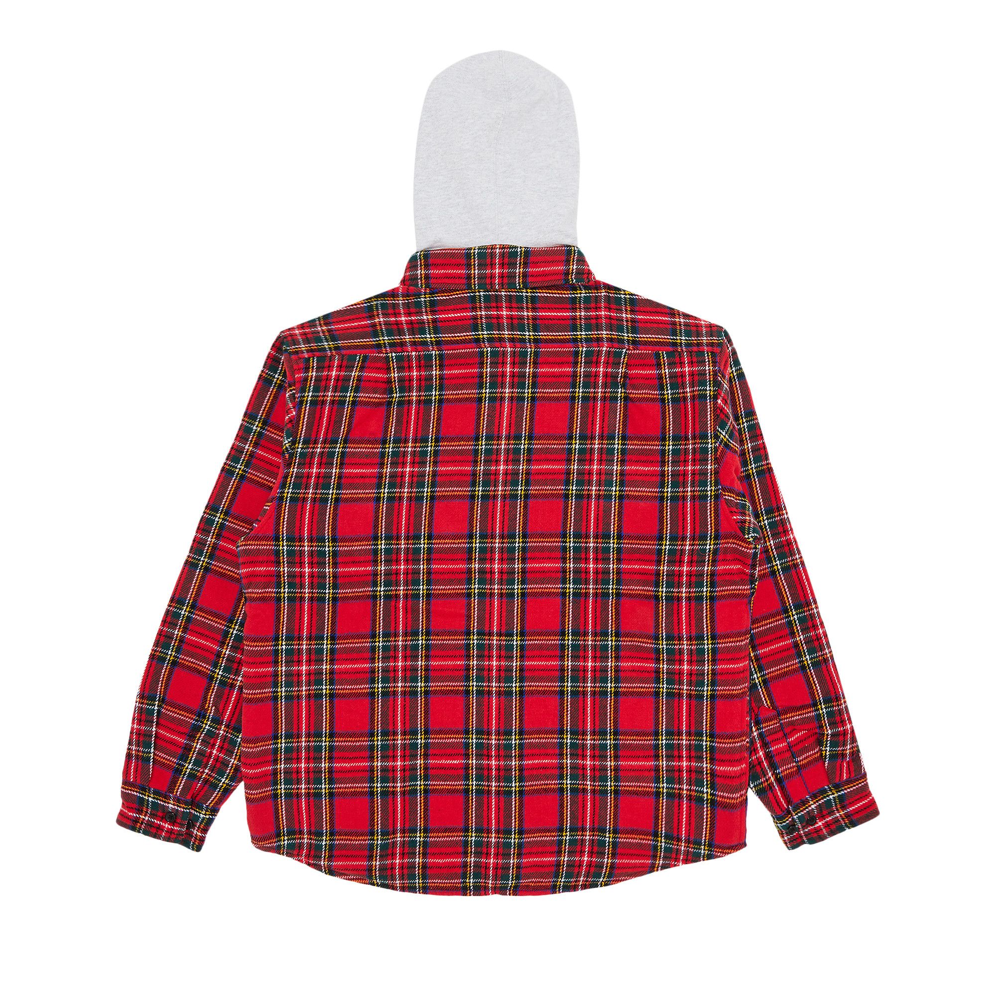 Buy Supreme Tartan Flannel Hooded Shirt Red FW23S49 RED GOAT CA