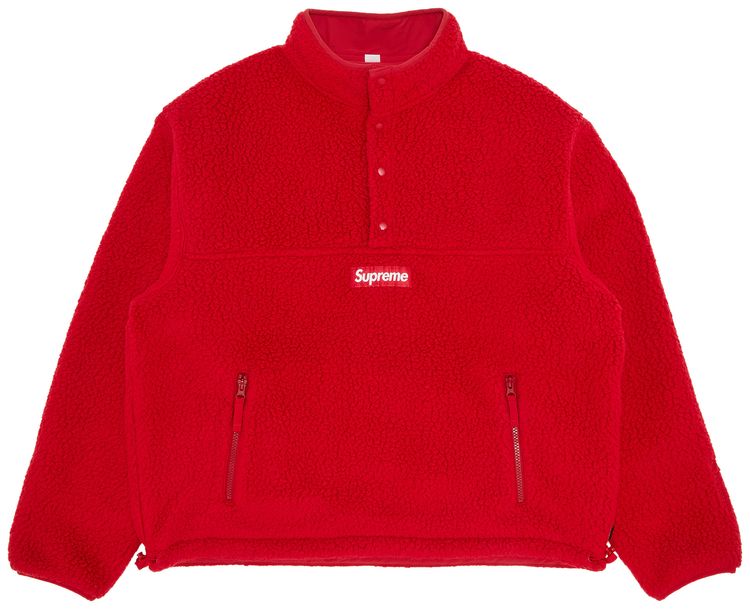 Supreme Polartec Shearling Reversible Pullover Red