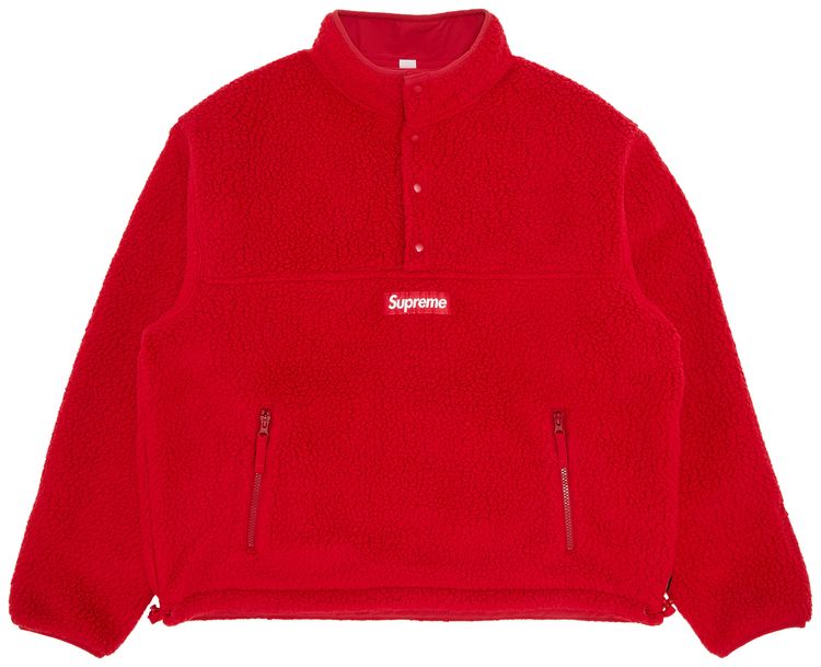 Supreme Polartec Shearling Reversible Pullover 'Red'