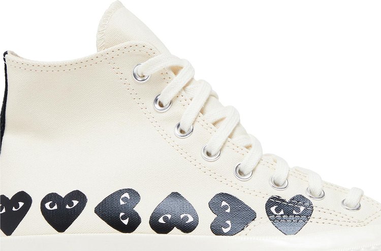 Comme des Garcons PLAY x Chuck 70 High Multi Heart   Milk Black