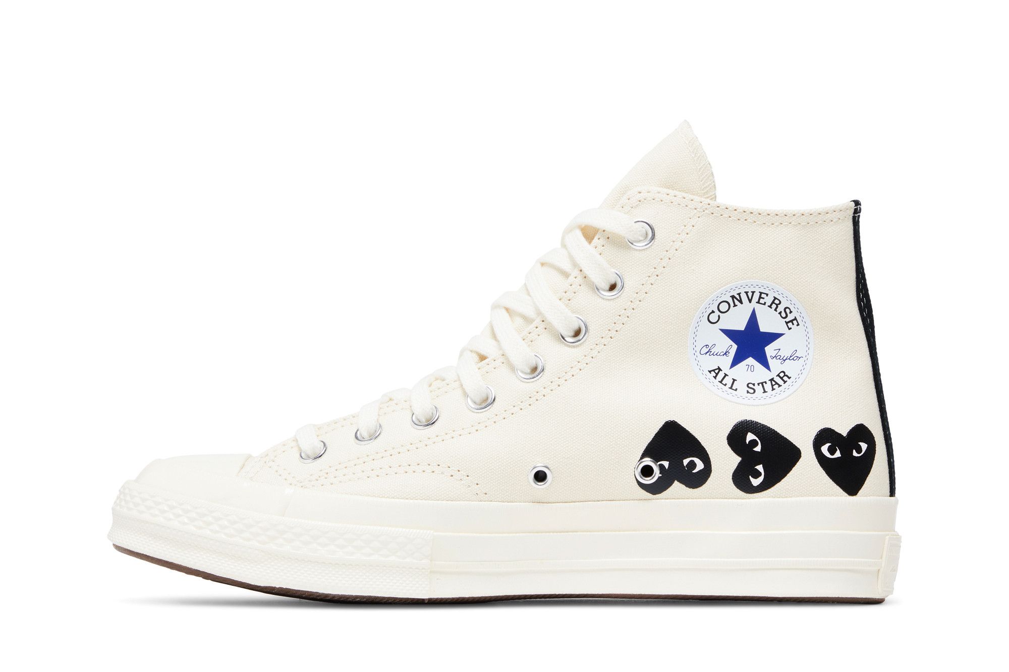 Buy Comme des Garcons PLAY x Chuck 70 High Multi Heart Milk Black A08148C GOAT UK