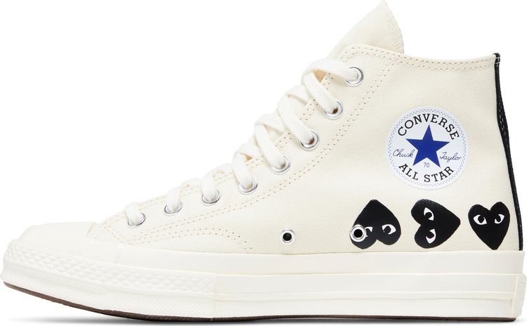 Comme des Garcons PLAY x Chuck 70 High Multi Heart   Milk Black