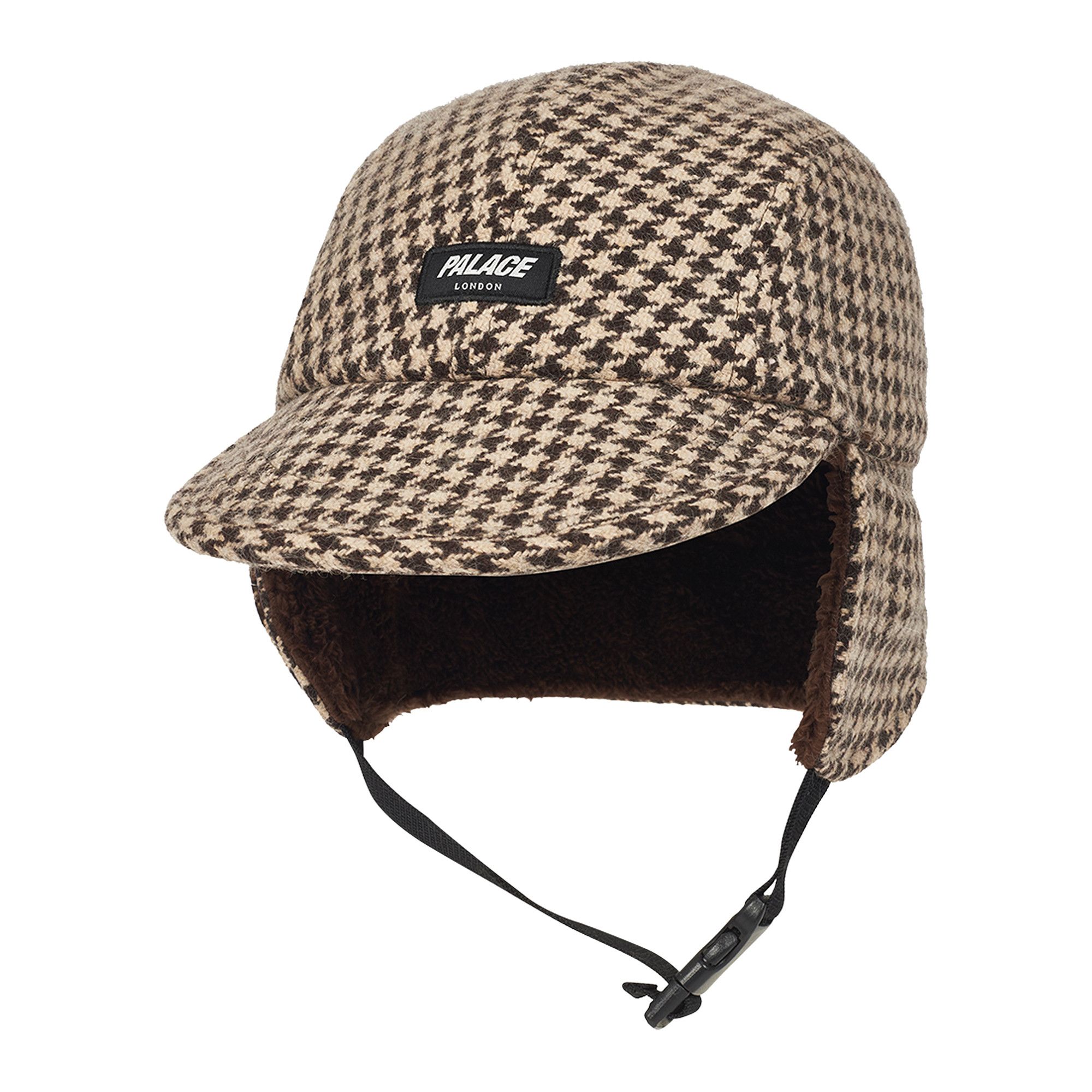 Buy Palace Reverso Earflap 4-Panel 'Houndstooth Brown