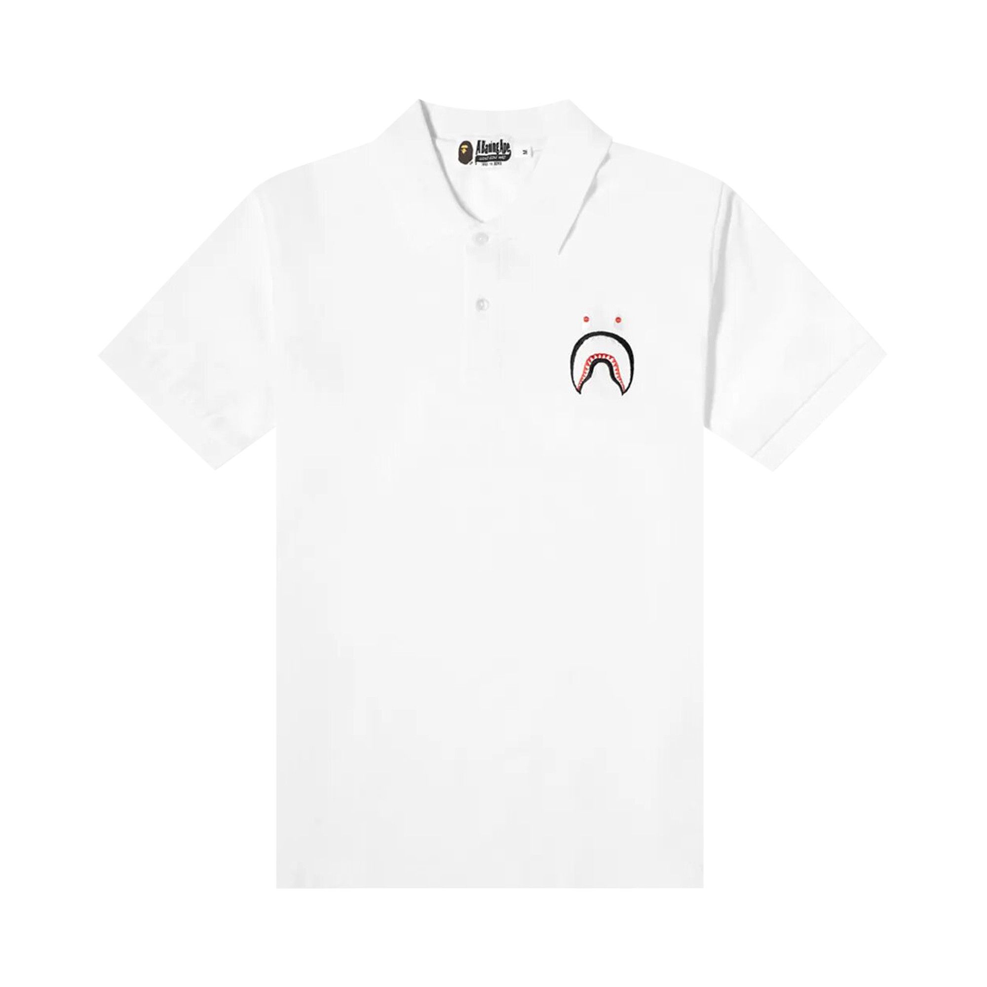 Buy BAPE A Bathing Ape Shark Polo White 1G30 112 006 WHITE GOAT