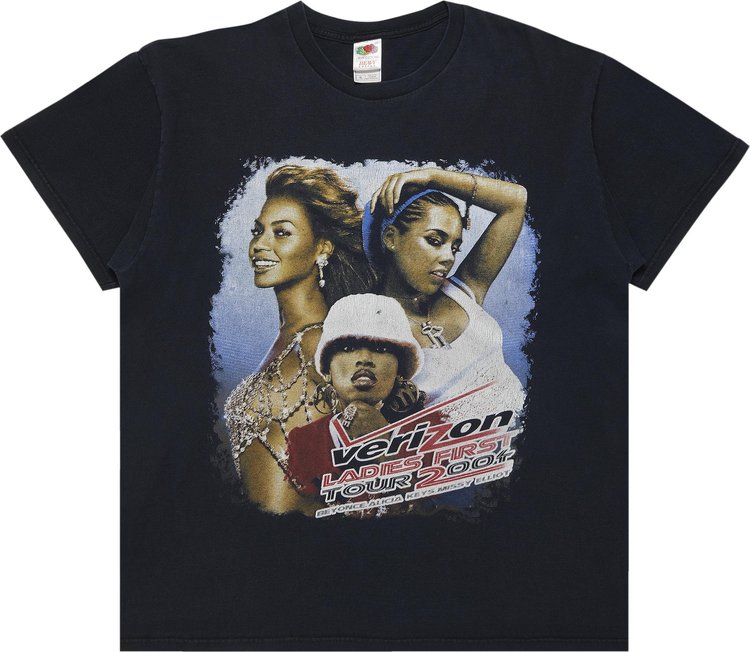 Vintage Ladies First Tour - Beyoncé, Alicia Keys, & Missy Elliot T-Shirt 'Faded Black'