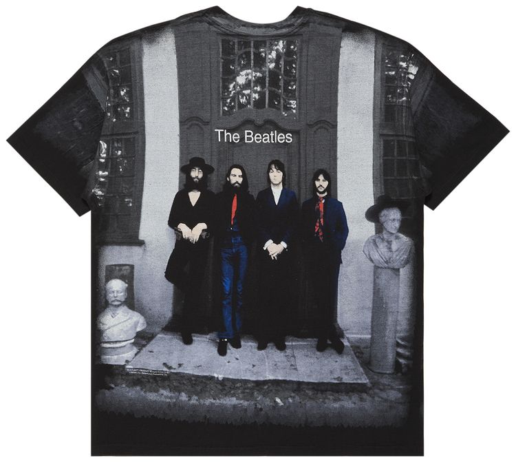 Vintage The Beatles Hey Jude All Over Print T Shirt Black