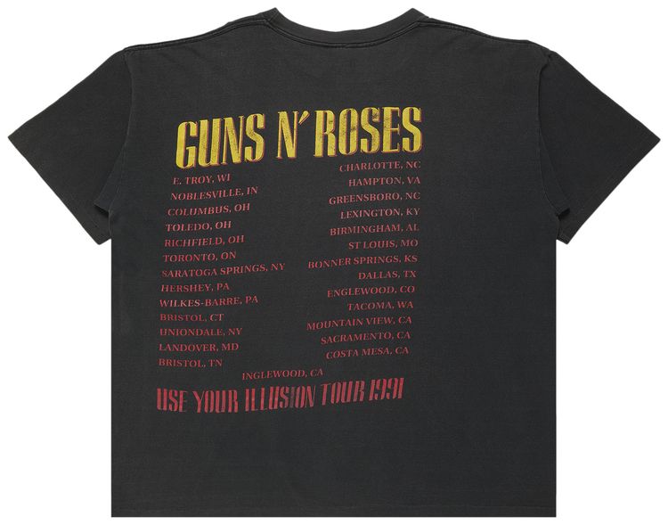 Vintage Guns N Roses Use Your Illusion Tour T Shirt Black