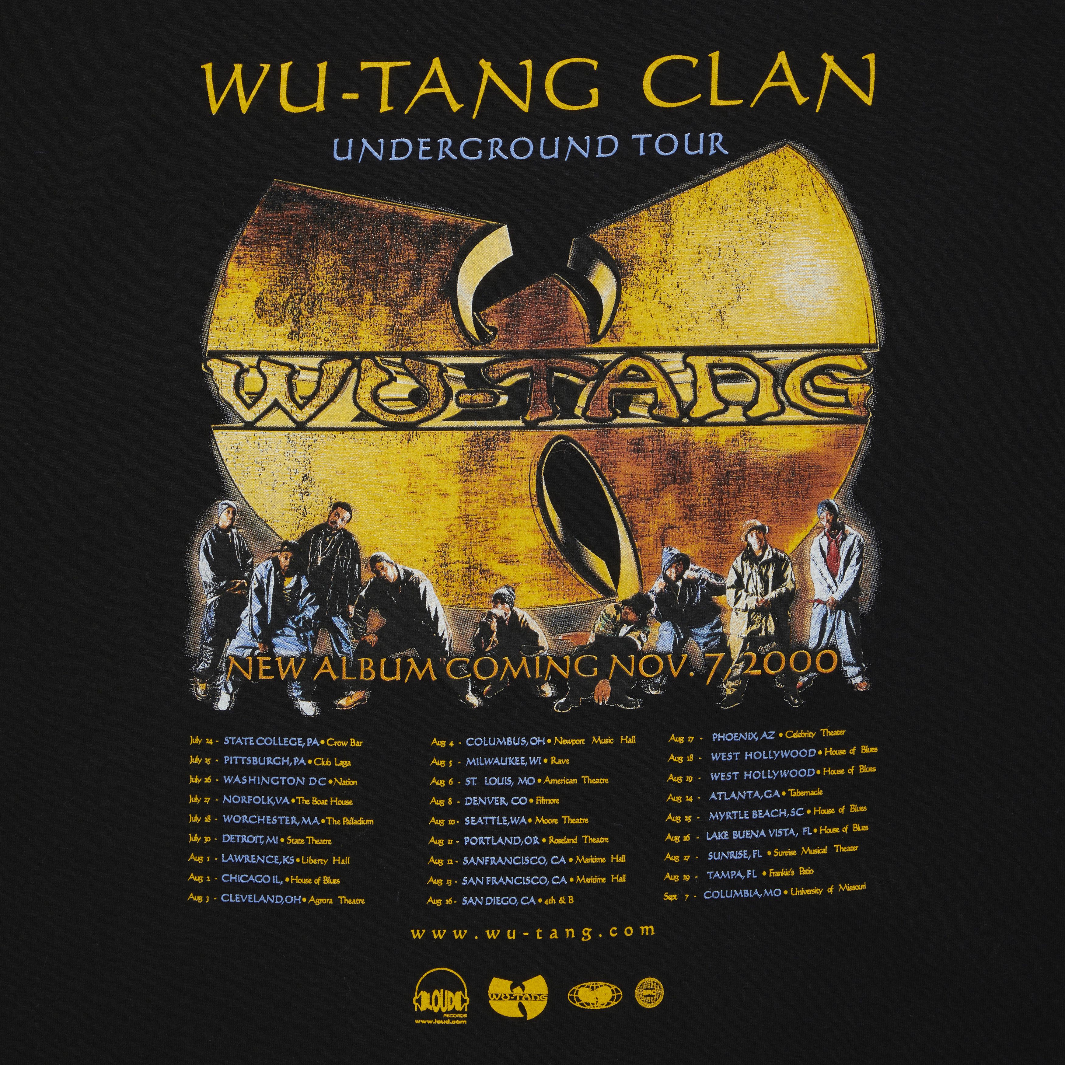 Buy Vintage Wu-Tang Clan Underground Tour T-Shirt 'Black
