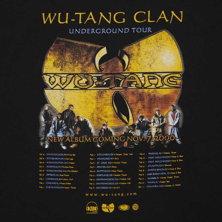 Vintage Wu Tang Clan Underground Tour T Shirt Black