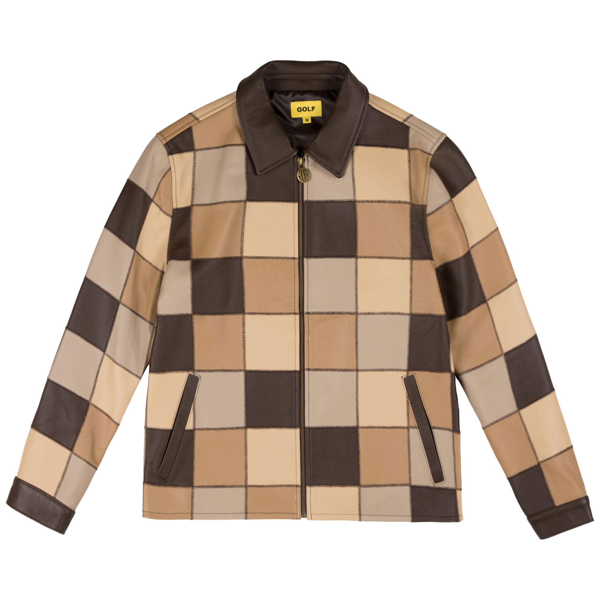 GOLF WANG Leather Patchwork Jacket 'Brown Combo'