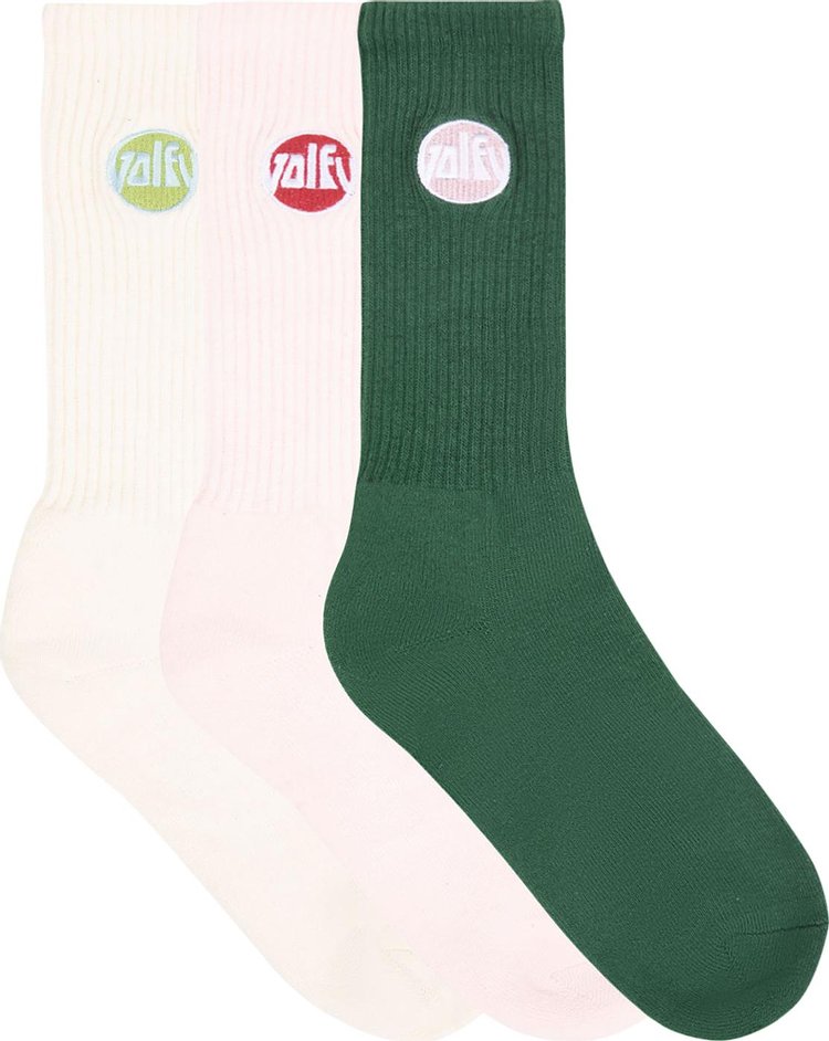 GOLF WANG Golfy Sock (3 Pack) 'White/Rose Water/Green'