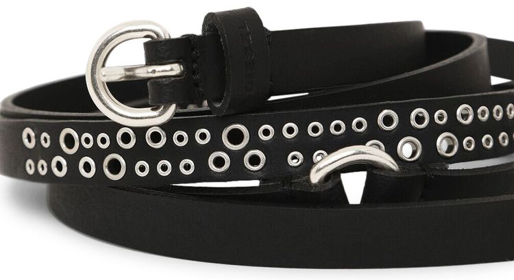 032C Leather Eyelet Belt Black
