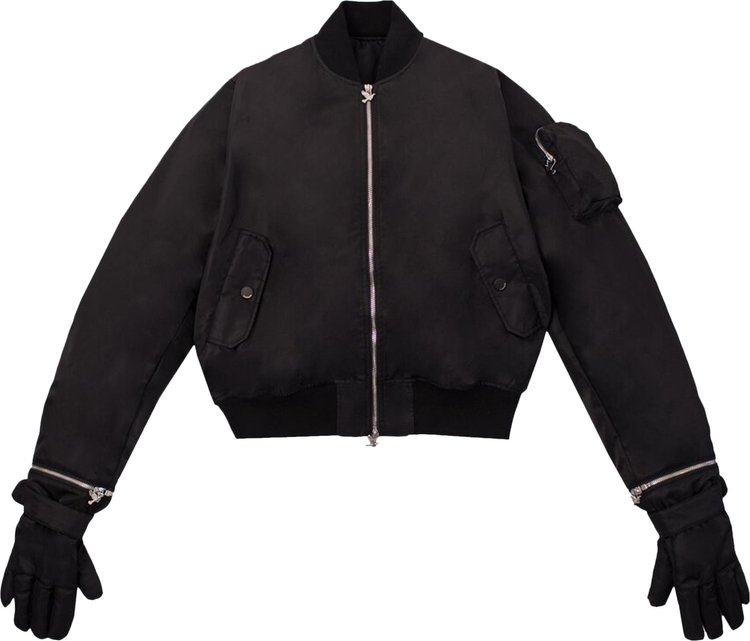 3PARADIS Detachable Glove Bomber Jacket Black