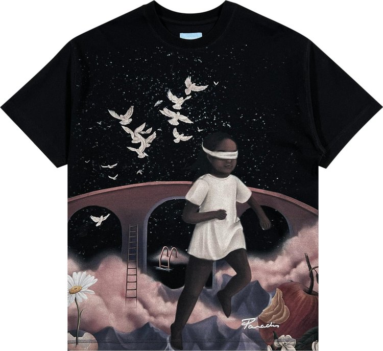 3.PARADIS Running Girl Short-Sleeve T-Shirt 'Black'