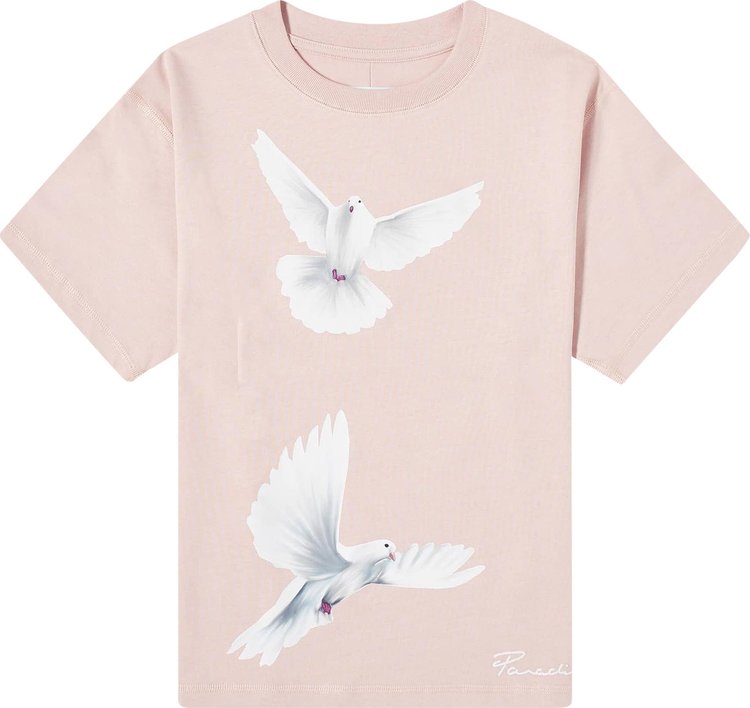 3.PARADIS Freedom Doves Cropped Short-Sleeve T-Shirt 'Pink'