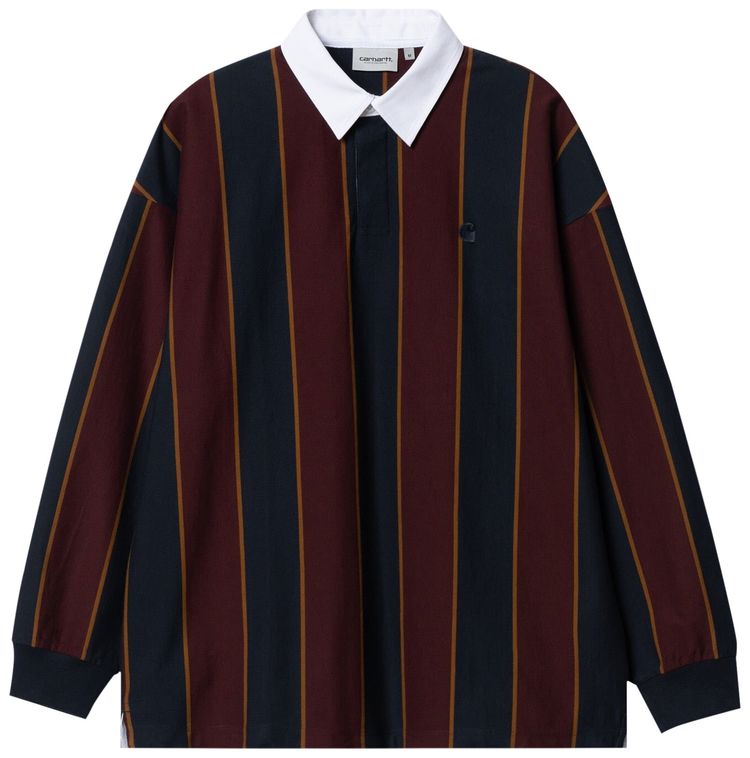 Carhartt WIP Long Sleeve Ruben Rugby Shirt Ruben StripeDark Navy