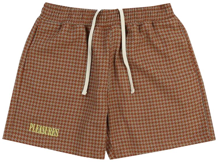 Pleasures Intercept Houndstooth Shorts Brown