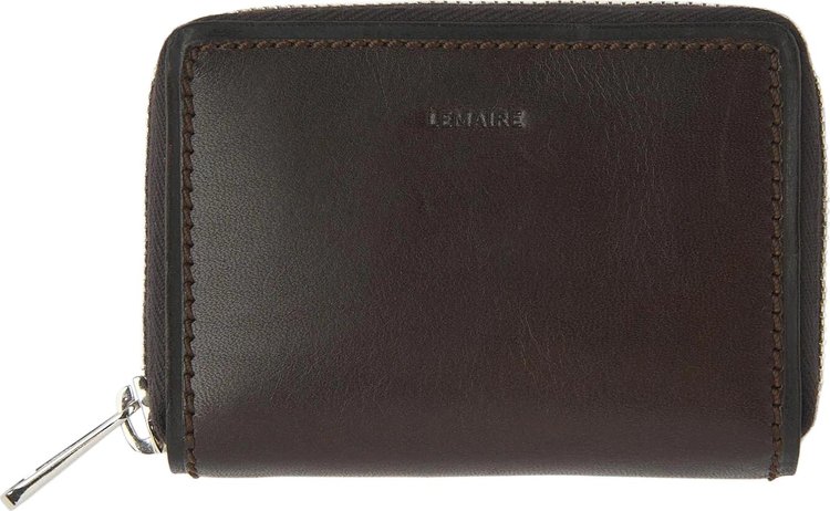 Lemaire Zip Compact Wallet 'Dark Brown'