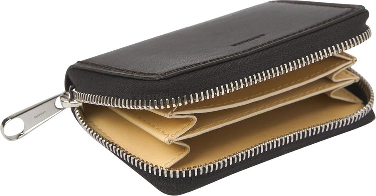 Lemaire Zip Compact Wallet Dark Brown