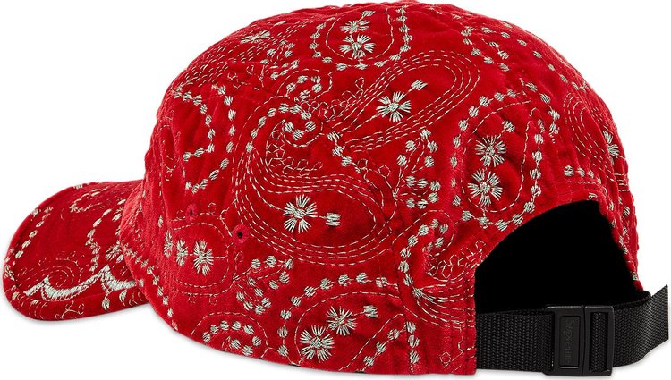 Supreme Velvet Paisley Camp Cap Red