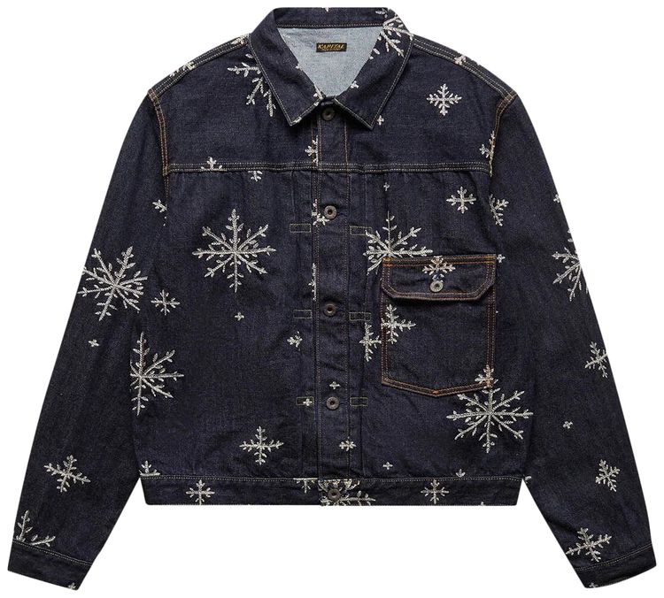 Kapital 14 Oz Denim Snow Embroidery 1st JKT Indigo