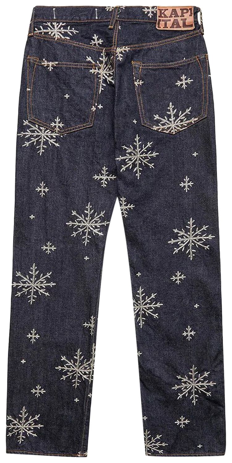 Kapital 14 Oz Denim Snow Embroidery 5P Jeans Indigo