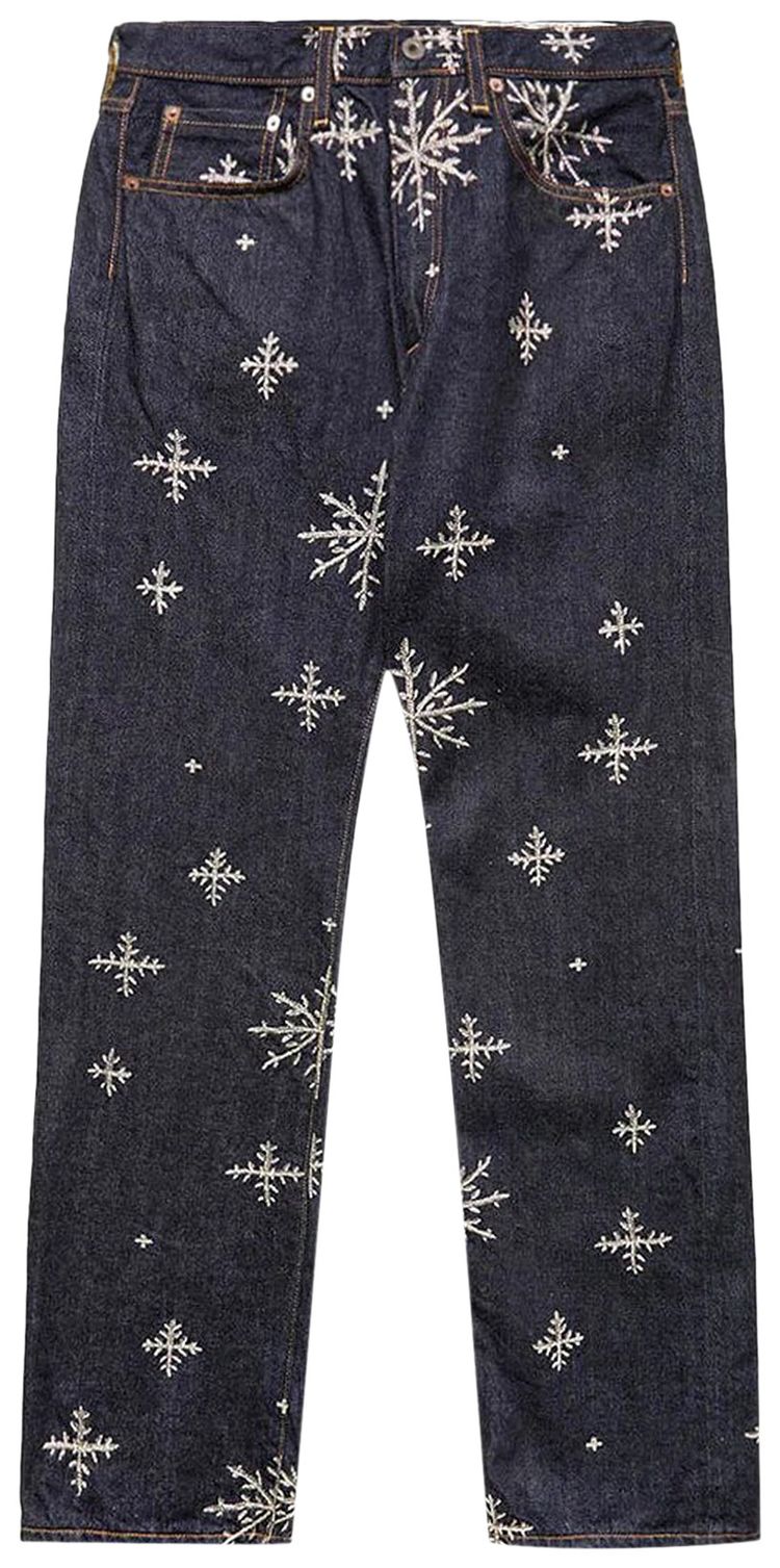 Kapital 14 Oz Denim Snow Embroidery 5P Jeans Indigo