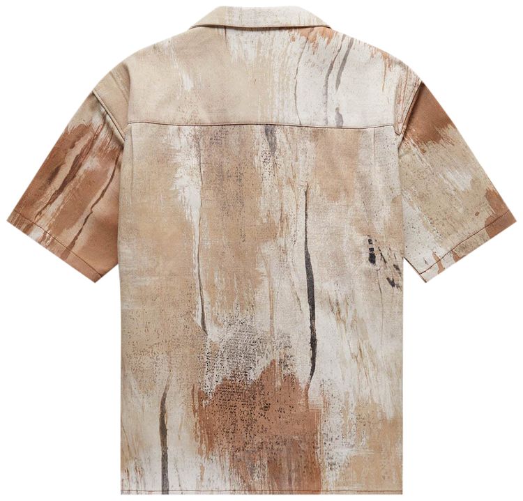 Andersson Bell Tawney Print Open Collar Shirt Beige