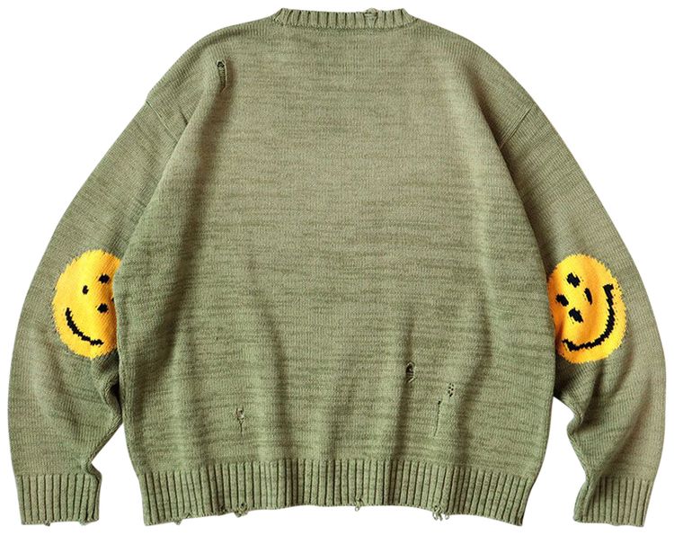 Kapital 5G Knit Rainbow Sweater Khaki