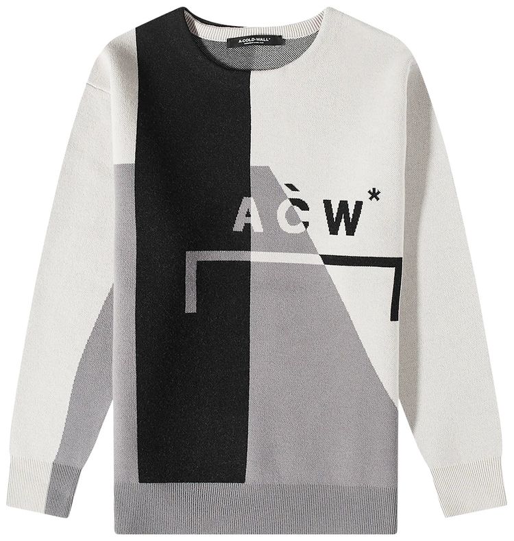 A Cold Wall Geometric Knit Crewneck Mid Grey