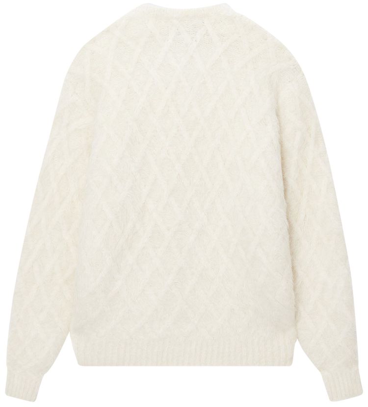 Stussy Fuzzy Lattice Crew Sweater Ivory