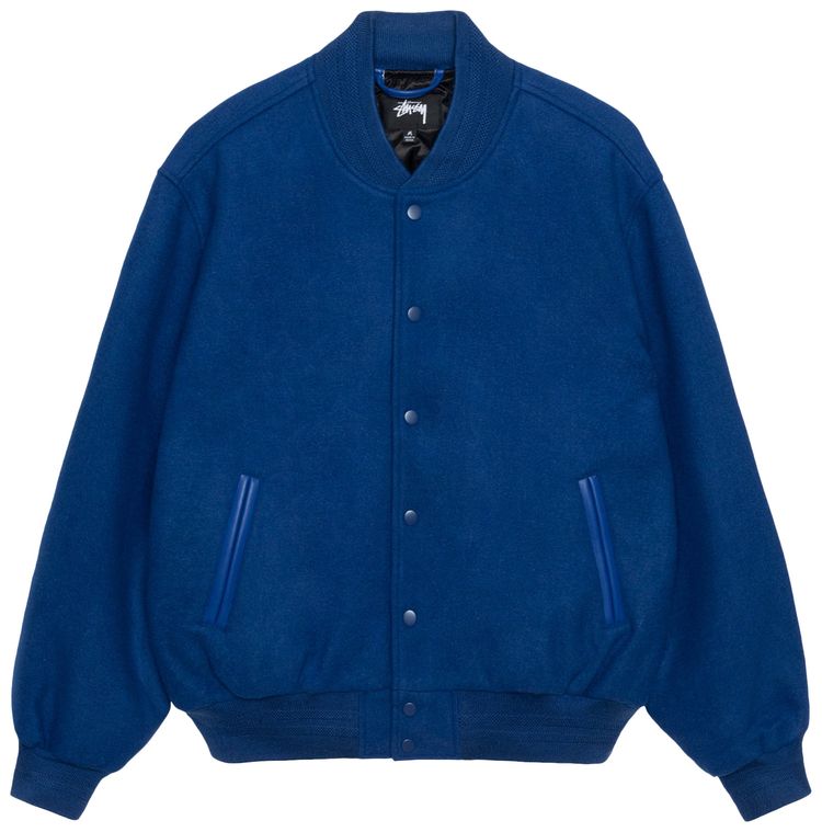 Stussy Sport Melton Varsity Jacket Royal