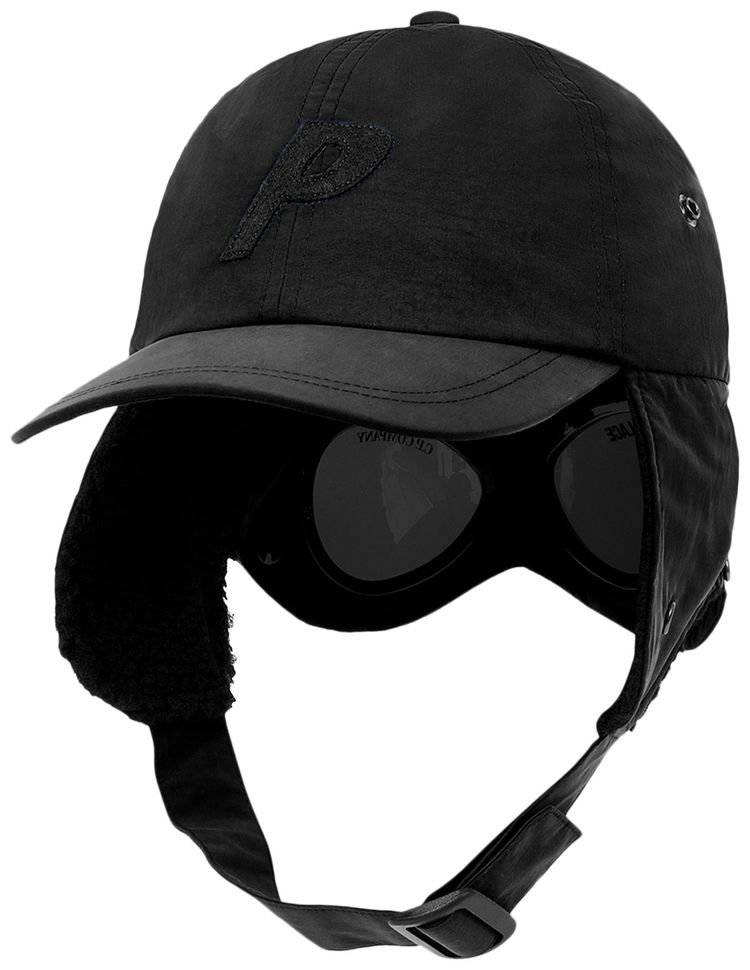 Palace x CP Company Goggle Ear Flap P Cap Black