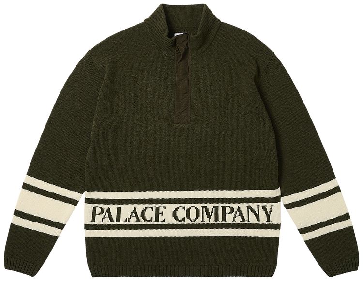 Palace x CP Company Funnel Neck Knit Olive