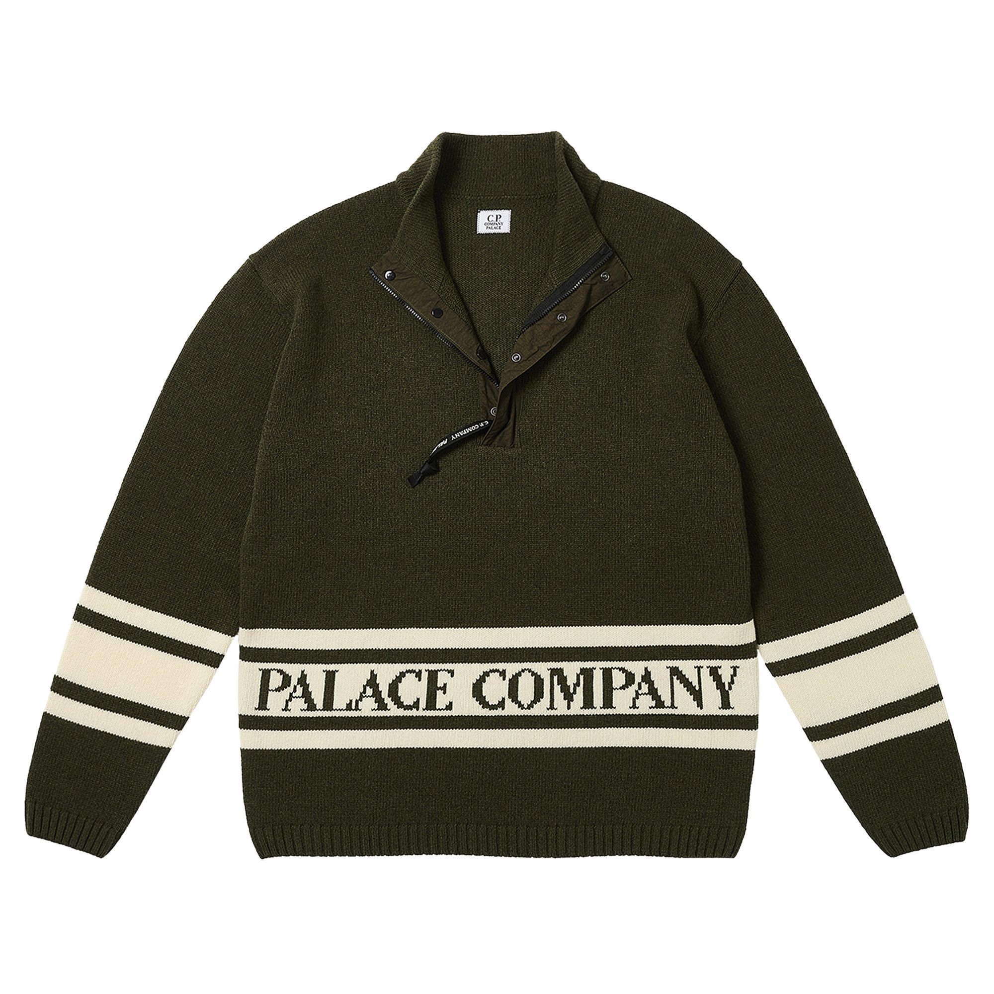 Size s Palace x C.P. Company Funnel Neck Knit 'Olive'