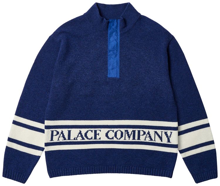 Palace x CP Company Funnel Neck Knit Bright Cobalt