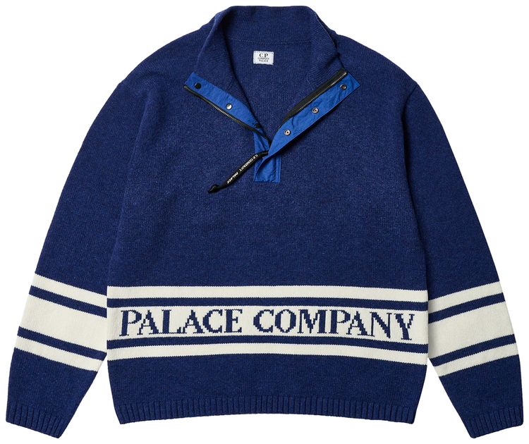 Palace x CP Company Funnel Neck Knit Bright Cobalt
