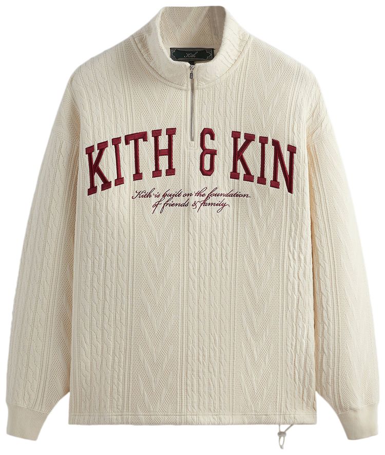 Kith Cable Fleece Quarter Zip Sandrift