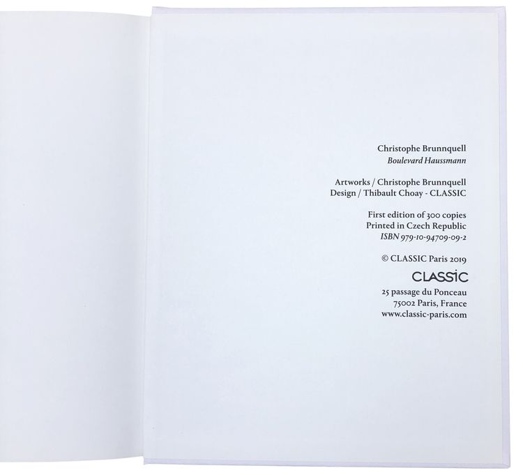Boulevard Haussmann by Christophe Brunnquell First Edition