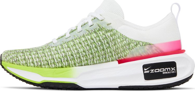 ZoomX Invincible Run Flyknit 3 White Volt Hyper Pink