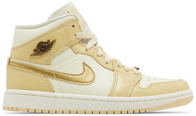 Wmns Air Jordan 1 Mid Pale Vanilla Gold