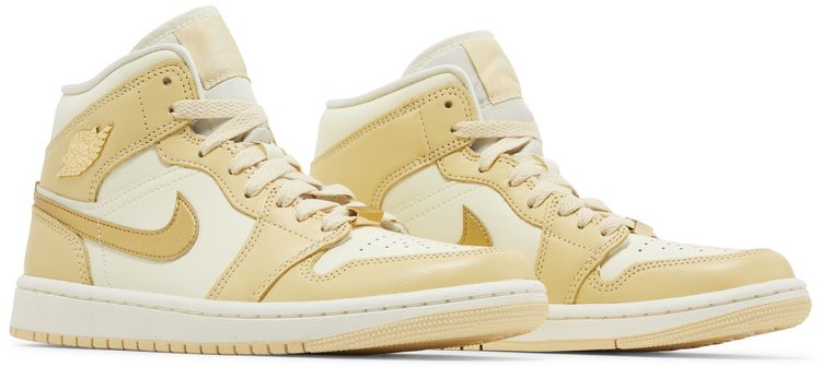 Wmns Air Jordan 1 Mid Pale Vanilla Gold
