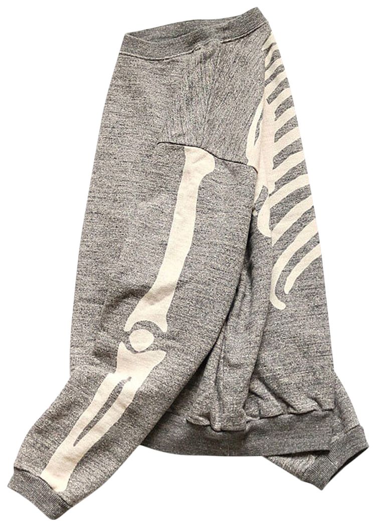 Kapital Grandrelle Fleece Knit Big Crew Sweatshirt Charcoal