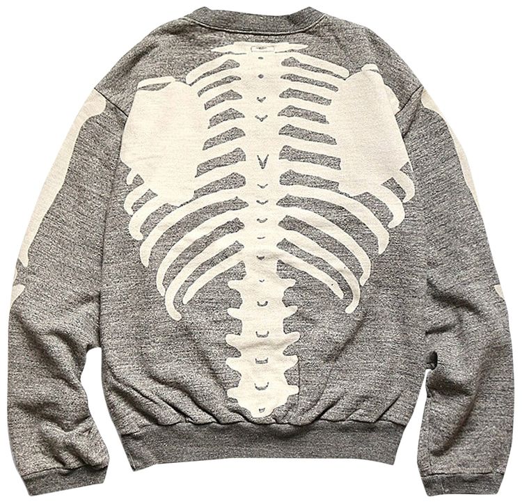 Kapital Grandrelle Fleece Knit Big Crew Sweatshirt Charcoal