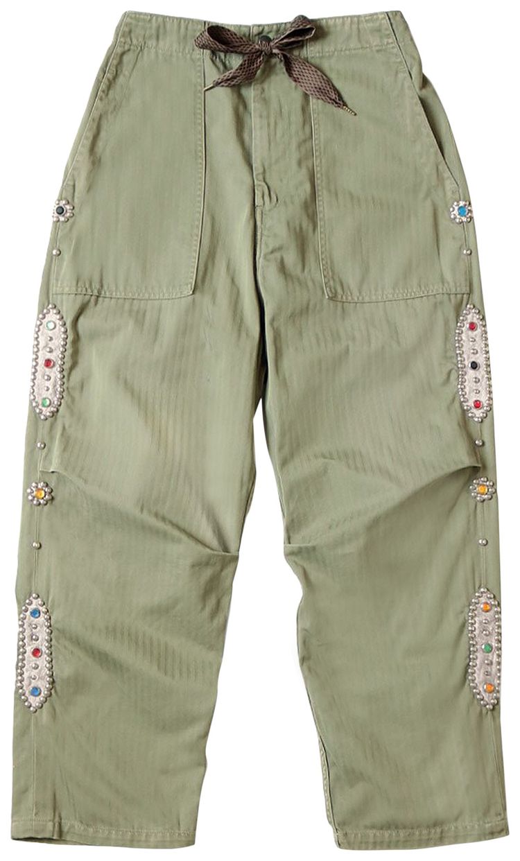Kapital Sulfur Herringbone Easy Baker Pants Khaki