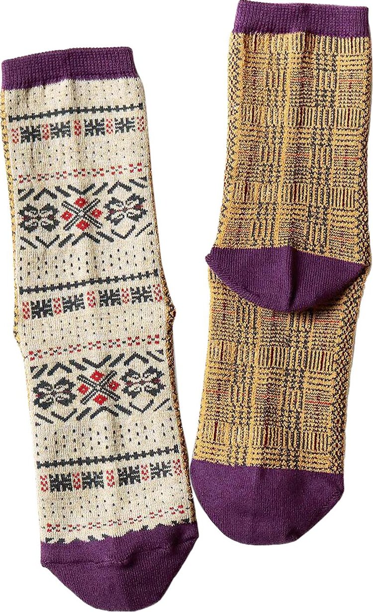 Kapital Fairisle Socks Ecru