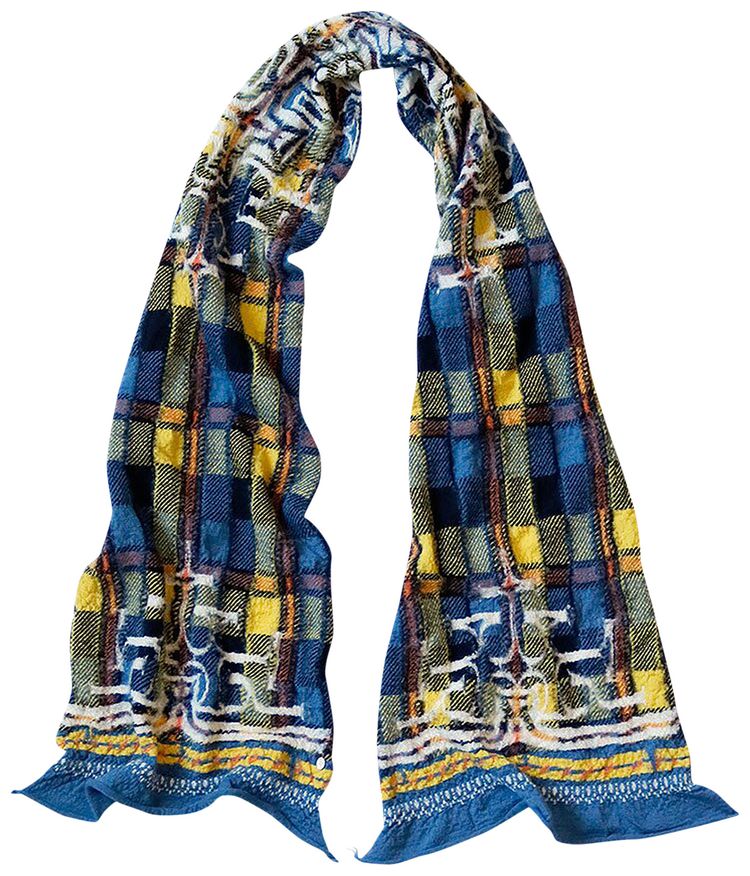Kapital Fulling Wool Happy Scarf Blue