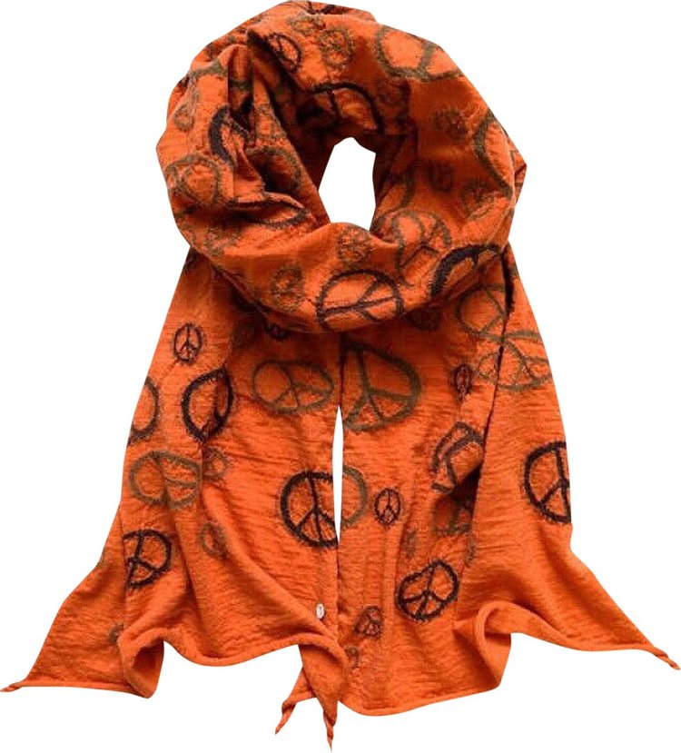 Kapital Fulling Wool Happy Scarf Orange