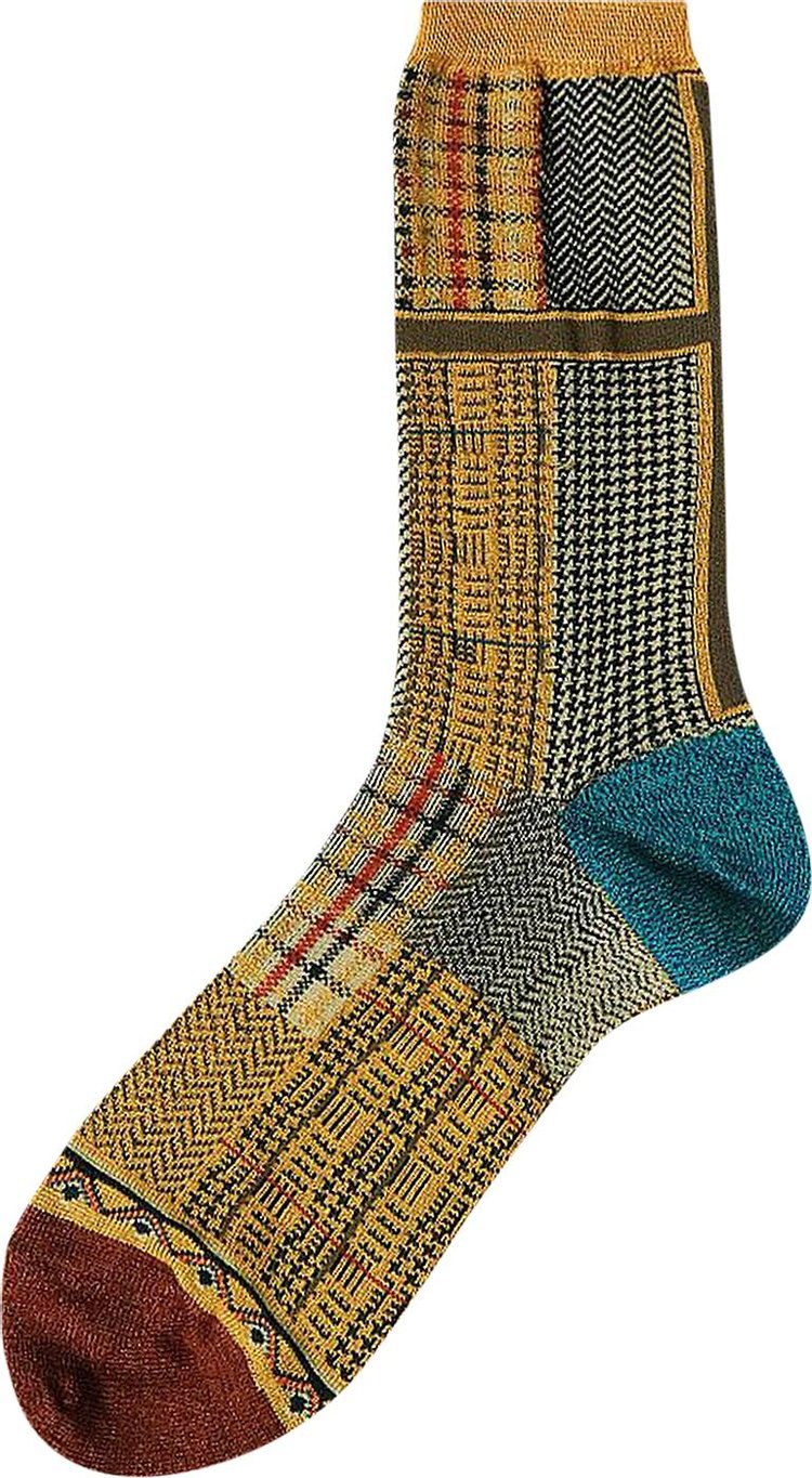 Kapital Tweed Cloth Navajo Socks Beige