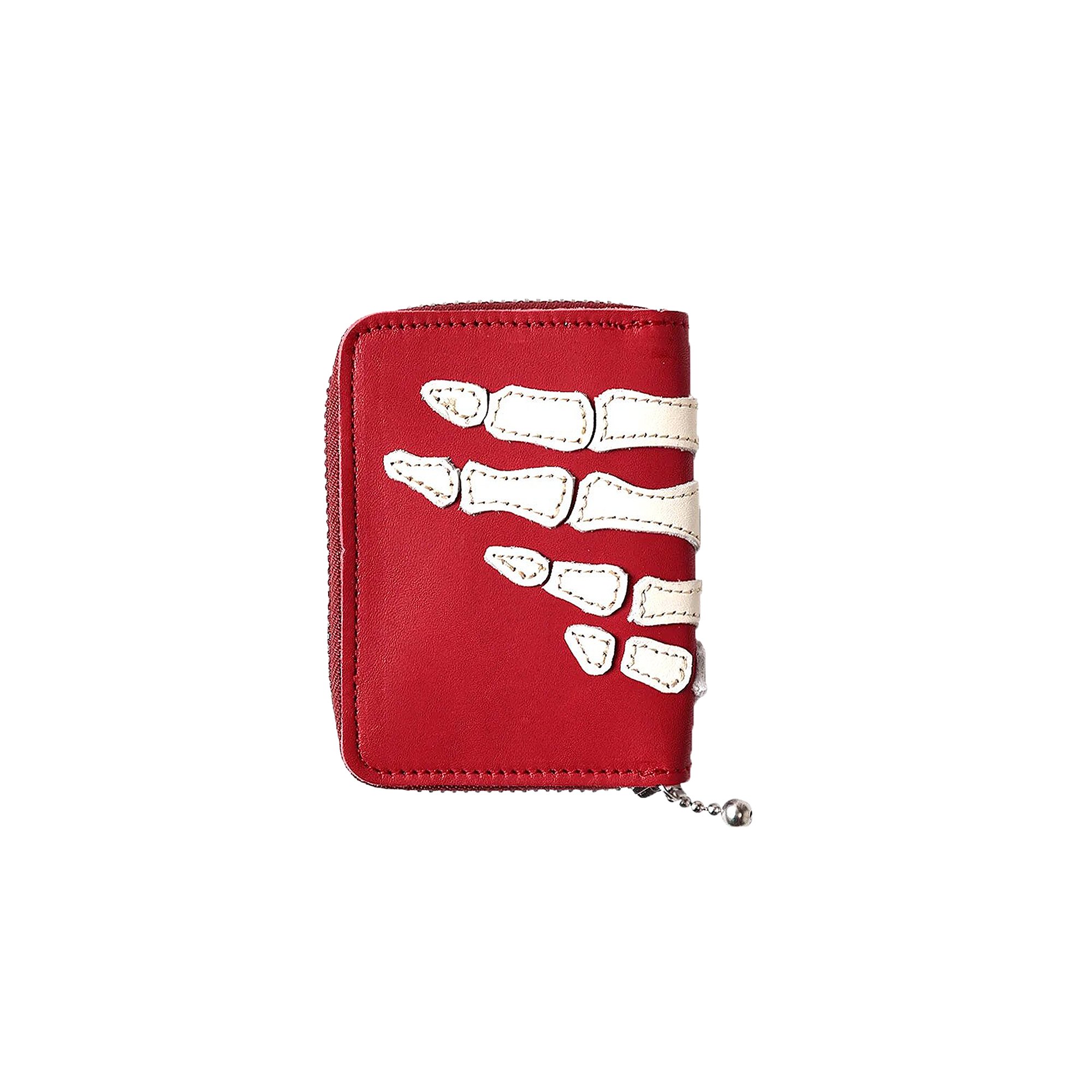 Buy Kapital Thumbs Up Bone Hand Zip Mini Wallet 'Red' - EK 1401 